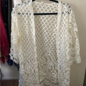 Maurices Ivory Lace Cardigan